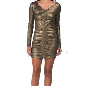 Cute Juniors Bodycon Metallic Ruched Dress Size XS